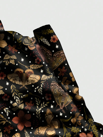 ROMWE Country Sun, Moon & Star Hippie Print Romantic Bohemian Style Spaghetti Strap Low-Cut Sexy Women Dress, Vacation