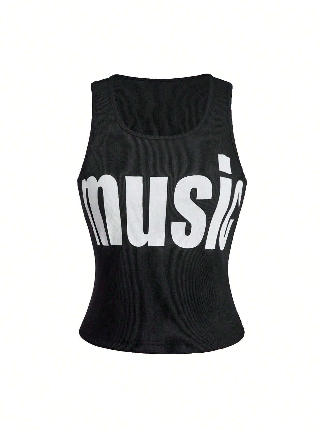 ROMWE Y2K Aesthetic Letter Print Plus Size Women's Tank Top