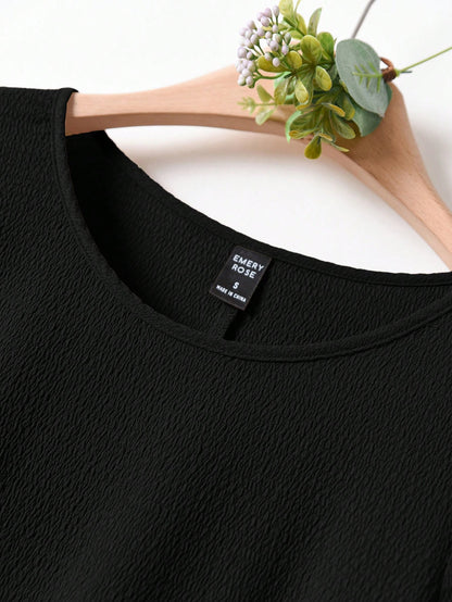 Rusticease Women Summer Casual Solid Color Puff Sleeve Mid-Length Dress,Summer Dresses For Women