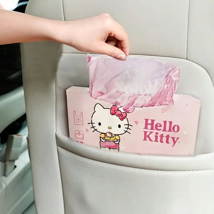 SANRIO 50pcs HelloKitty Car Trash Bags, Desktop Trash Bags, Vehicle Trash Bags, Mini Trash Bags,Mini Plastic Trash Bags, Cute Design, Suitable For Travel And Outdoor Use