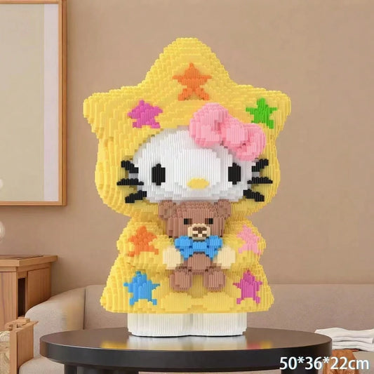 Sanrio Cartoon Building Block Doll Series Display- 4700/4200/454+ Pieces, Hello Kitty Star, Pochacco, My Melody And Other Cartoon Character Building Blocks, Collectibles, Perfect Birthday Gift, Indoo