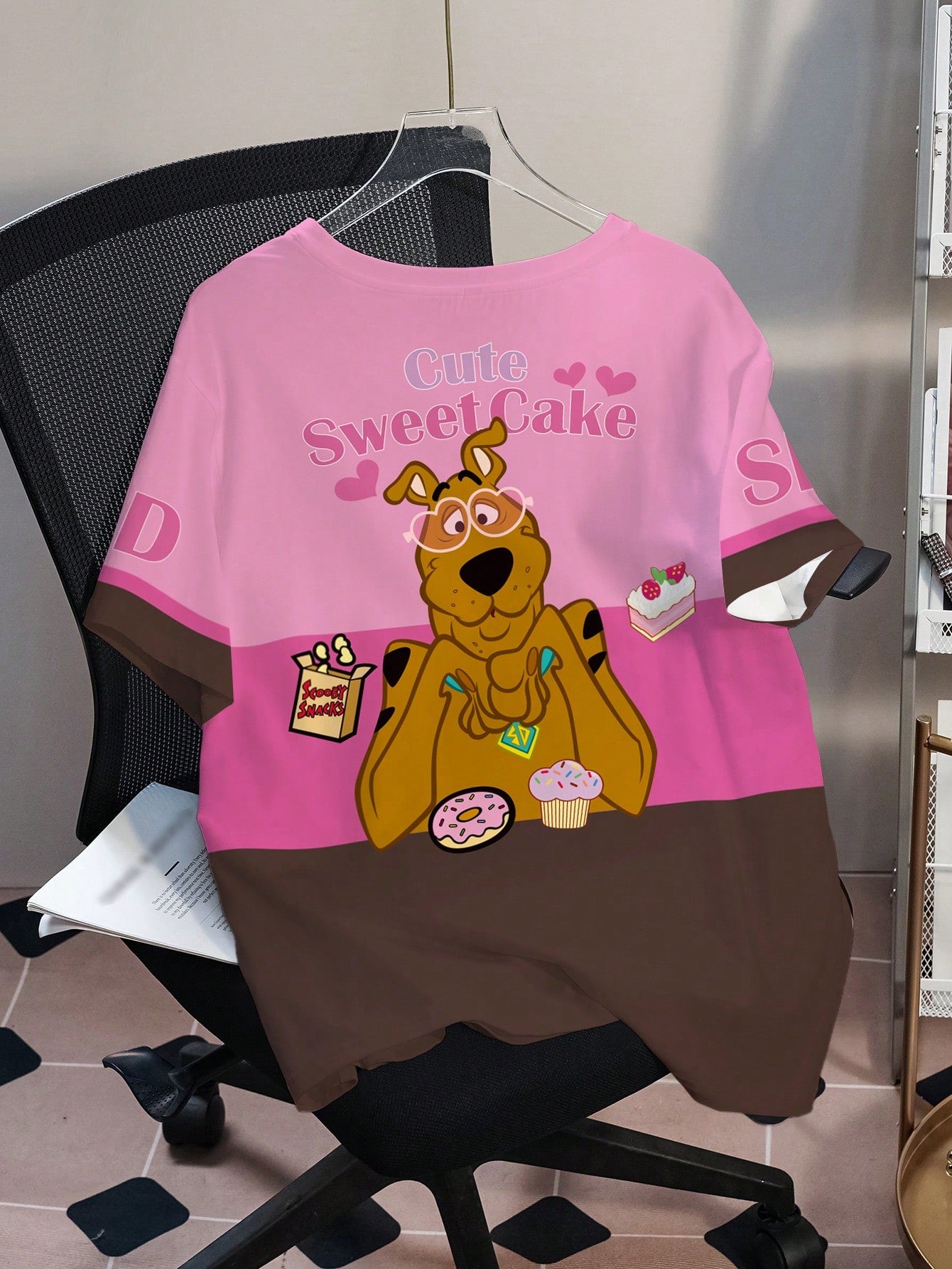 SCOOBY-DOO X Plus Size Cartoon Print Round Neck Short Sleeve T-Shirt