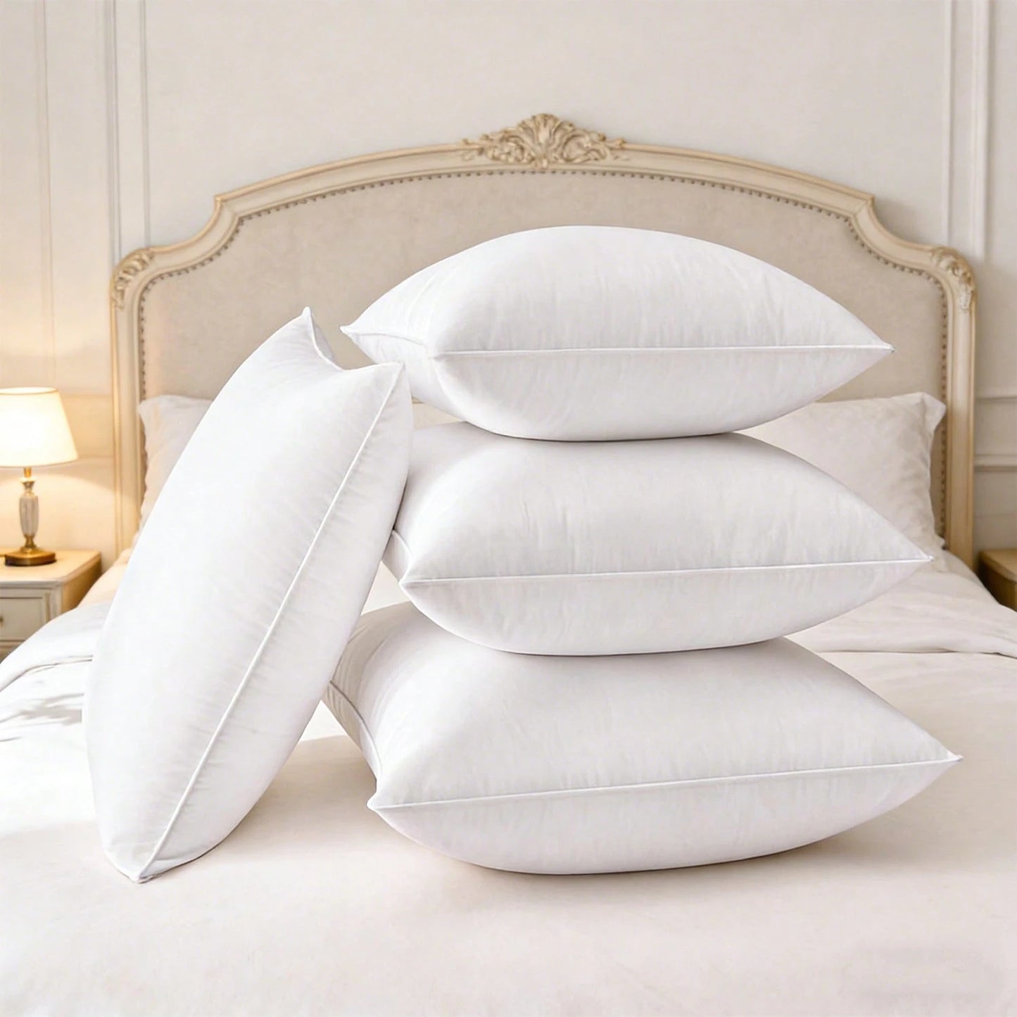 Set Of 4/2 Decorative Pillow Inserts, 45x45 Cm Mattress/Sofa Pillows, The Perfect Holiday Gift For Home Decor And Home Goods-White