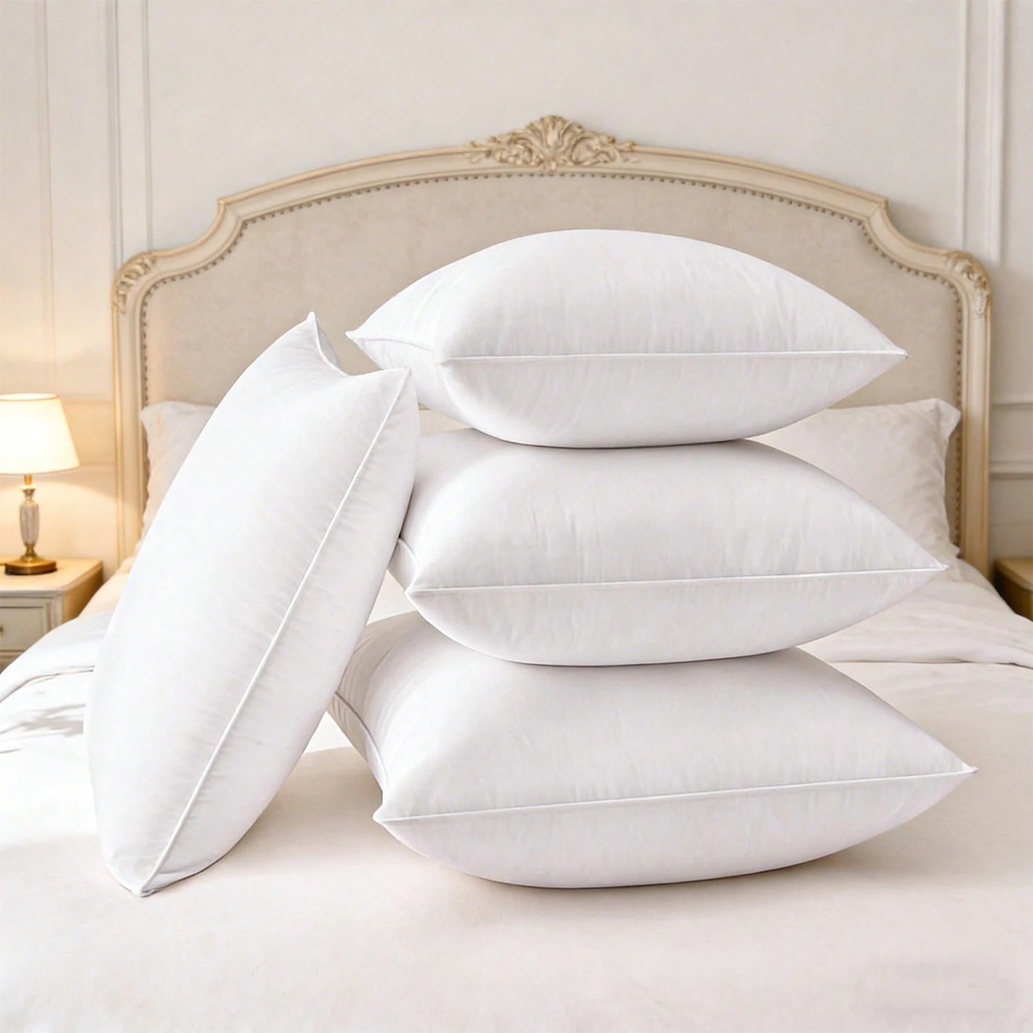 Set Of 4/2 Decorative Pillow Inserts, 45x45 Cm Mattress/Sofa Pillows, The Perfect Holiday Gift For Home Decor And Home Goods-White
