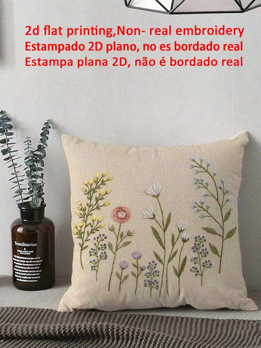 shangxia 1pc Minimalist Floral Print Pillow Cover, Suitable For Various Room Cushions, Bedroom Decor, Holiday Decor, Party Decor (No Pillow Insert) (No Embroidery) (Multiple Sizes) (Single-Sided Print
