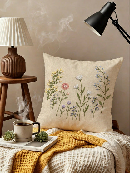 shangxia 1pc Minimalist Floral Print Pillow Cover, Suitable For Various Room Cushions, Bedroom Decor, Holiday Decor, Party Decor (No Pillow Insert) (No Embroidery) (Multiple Sizes) (Single-Sided Print