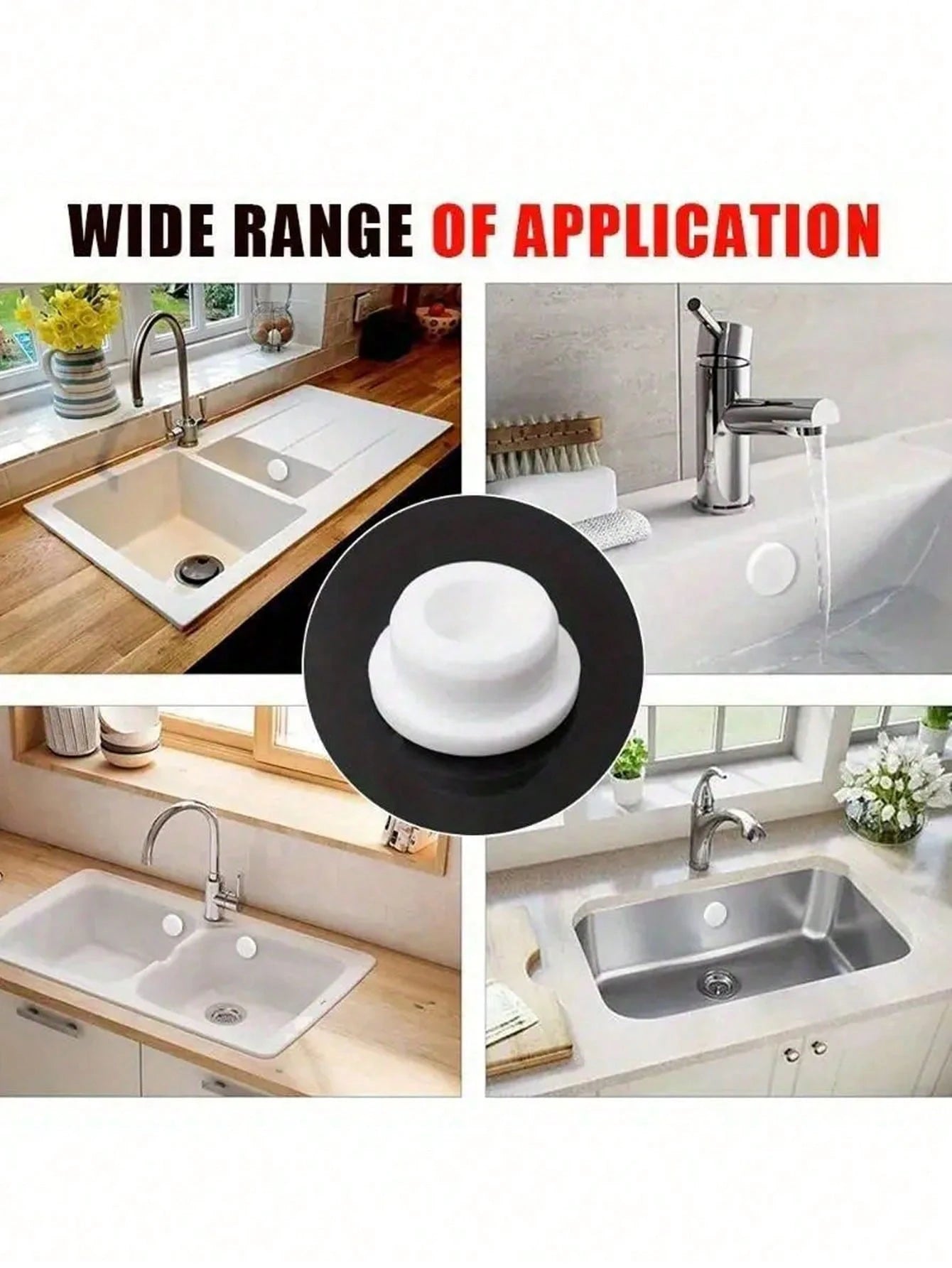 Sink Overflow Cover- Decorative Cover For Kitchen & Bathroom Sinks- Fits Sinks And Basins- Easy Installation- Ideal Home & Bathroom Decor Gift, Suitable For Autumn And Back To School Season
