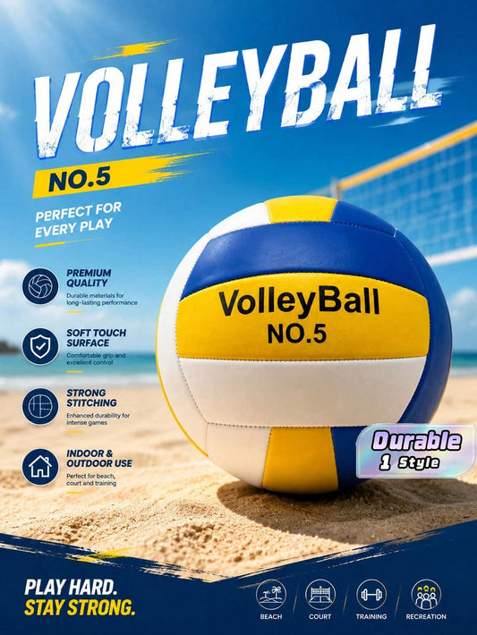 Size 5 Competition Volleyball With Mesh Bag & Pump, Wear-Resistant Non-Slip Soft Touch Ball For Middle School PE Exam & Daily Training