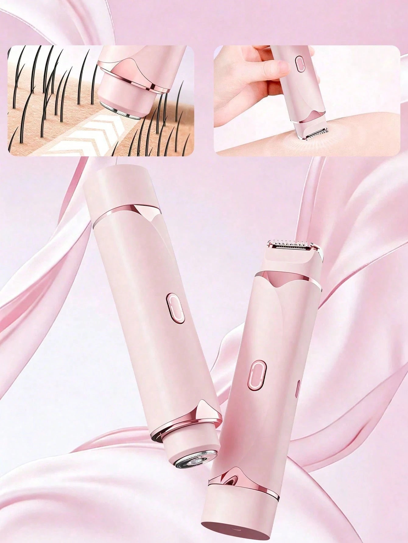 SKYWORTH Women's Bikini Trimmer- 2 In 1 Women's Electric Shaver- Dual Head Electric Razor- Waterproof Wet & Dry Body Hair Trimmer And Facial Hair Remover, Suitable For Bikini, Underarms, Legs And A