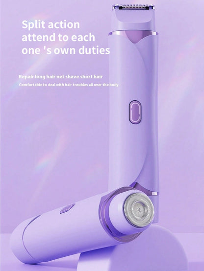 SKYWORTH Women's Bikini Trimmer- 2 In 1 Women's Electric Shaver- Dual Head Electric Razor- Waterproof Wet & Dry Body Hair Trimmer And Facial Hair Remover, Suitable For Bikini, Underarms, Legs And A