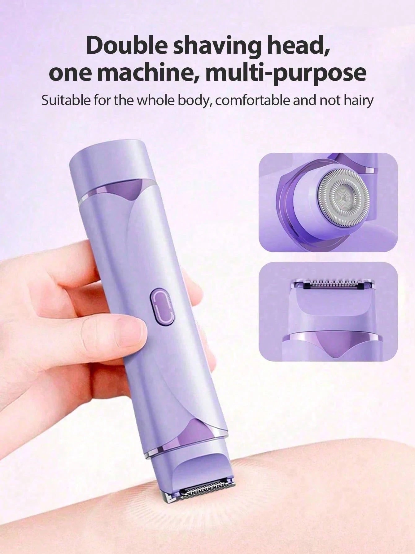 SKYWORTH Women's Bikini Trimmer- 2 In 1 Women's Electric Shaver- Dual Head Electric Razor- Waterproof Wet & Dry Body Hair Trimmer And Facial Hair Remover, Suitable For Bikini, Underarms, Legs And A