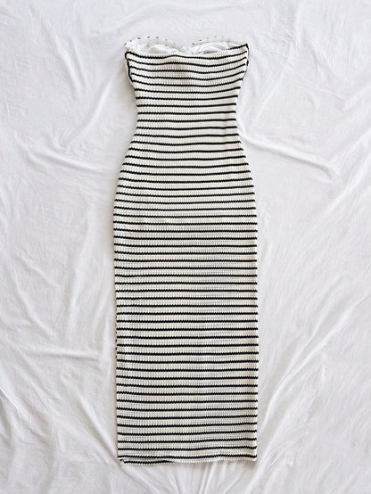 Soleia Long Summer Dress For Women Elegant Striped Casual Vacation, Party, Date, Winter Spring Outfit Valentine's Day Beach Birthday,No Breast Pads