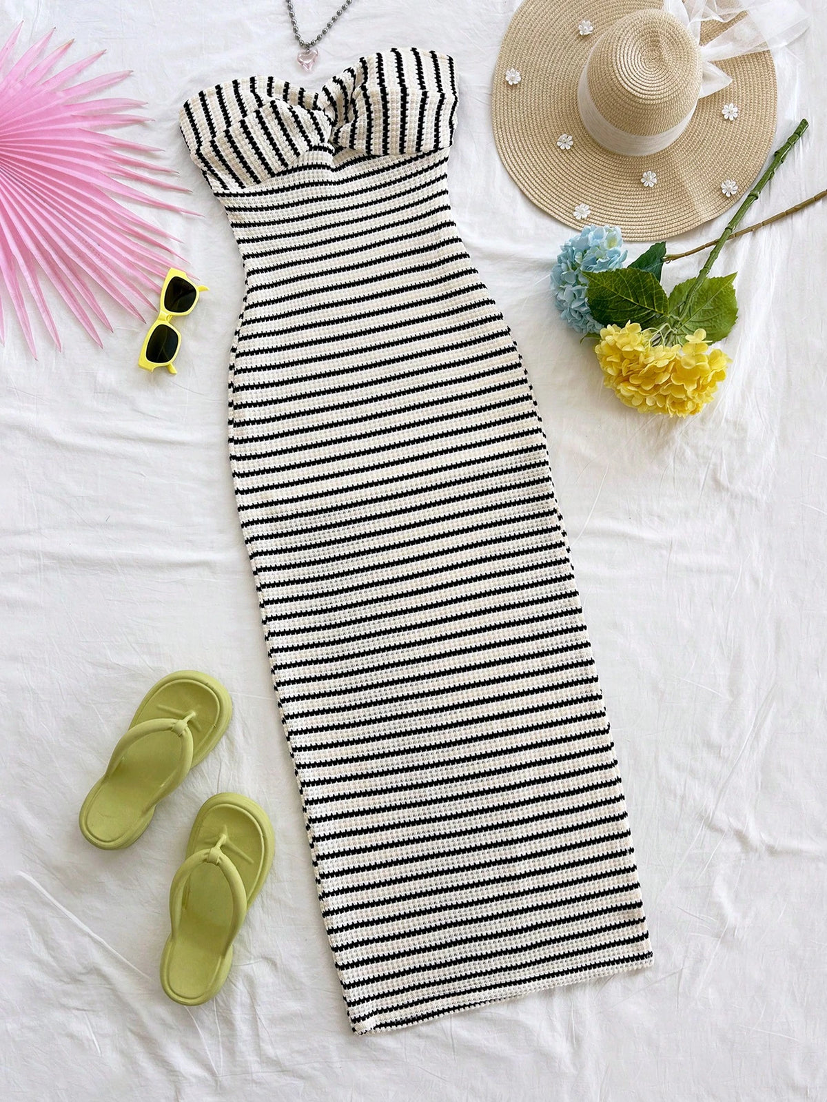 Soleia Long Summer Dress For Women Elegant Striped Casual Vacation, Party, Date, Winter Spring Outfit Valentine's Day Beach Birthday,No Breast Pads