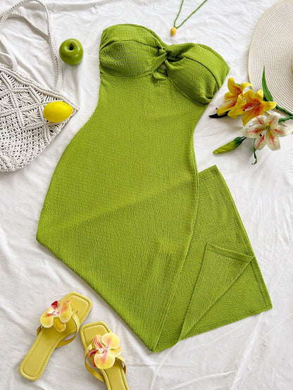Soleia Long Summer Dress For Women Elegant Striped Casual Vacation, Party, Date, Winter Spring Outfit Valentine's Day Beach Birthday,No Breast Pads