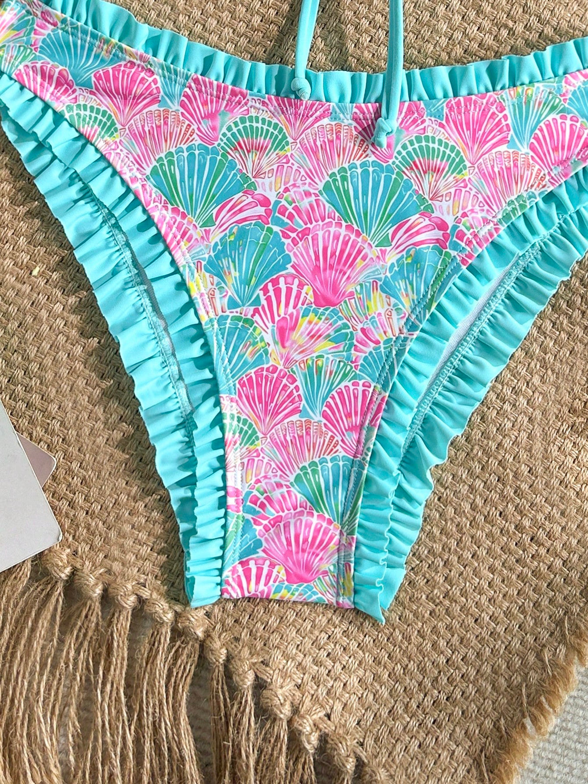 Soleia Women's Beach Vacation Shell Print Swimwear Set