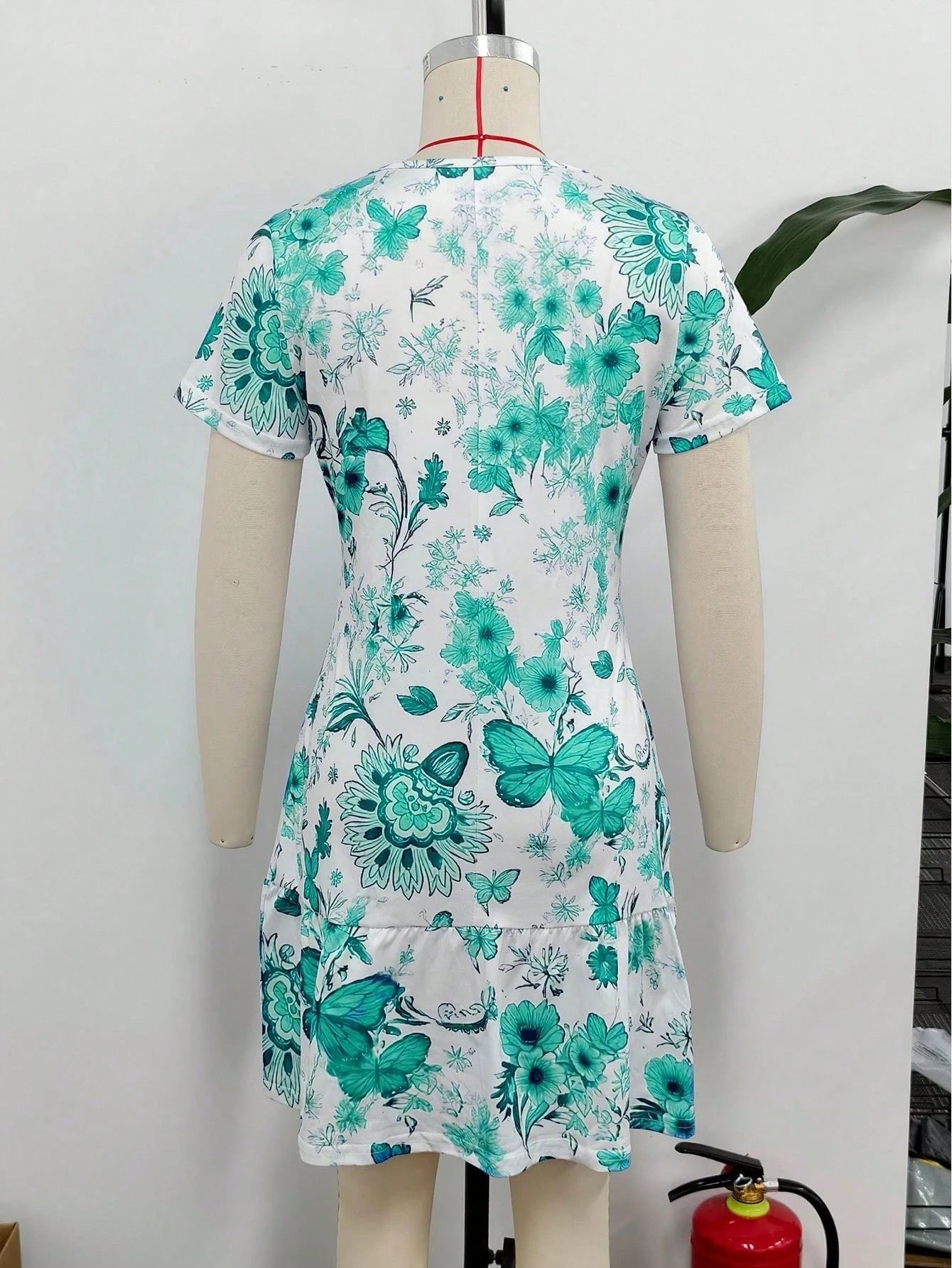 Spring/Summer Best-Seller New Versatile Dress For Dates, Home, Vacation, Camping, Beach, Photography, Dancing, Parties, Shopping, Fresh Butterfly & Floral Print, Mother's Day, Round Neck, Short Sleeve