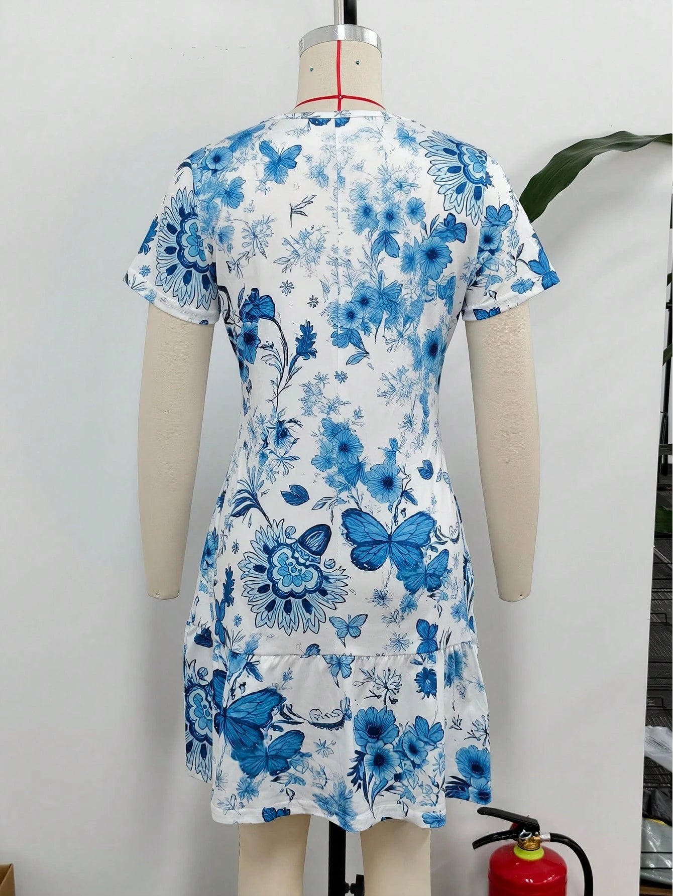 Spring/Summer Best-Seller New Versatile Dress For Dates, Home, Vacation, Camping, Beach, Photography, Dancing, Parties, Shopping, Fresh Butterfly & Floral Print, Mother's Day, Round Neck, Short Sleeve