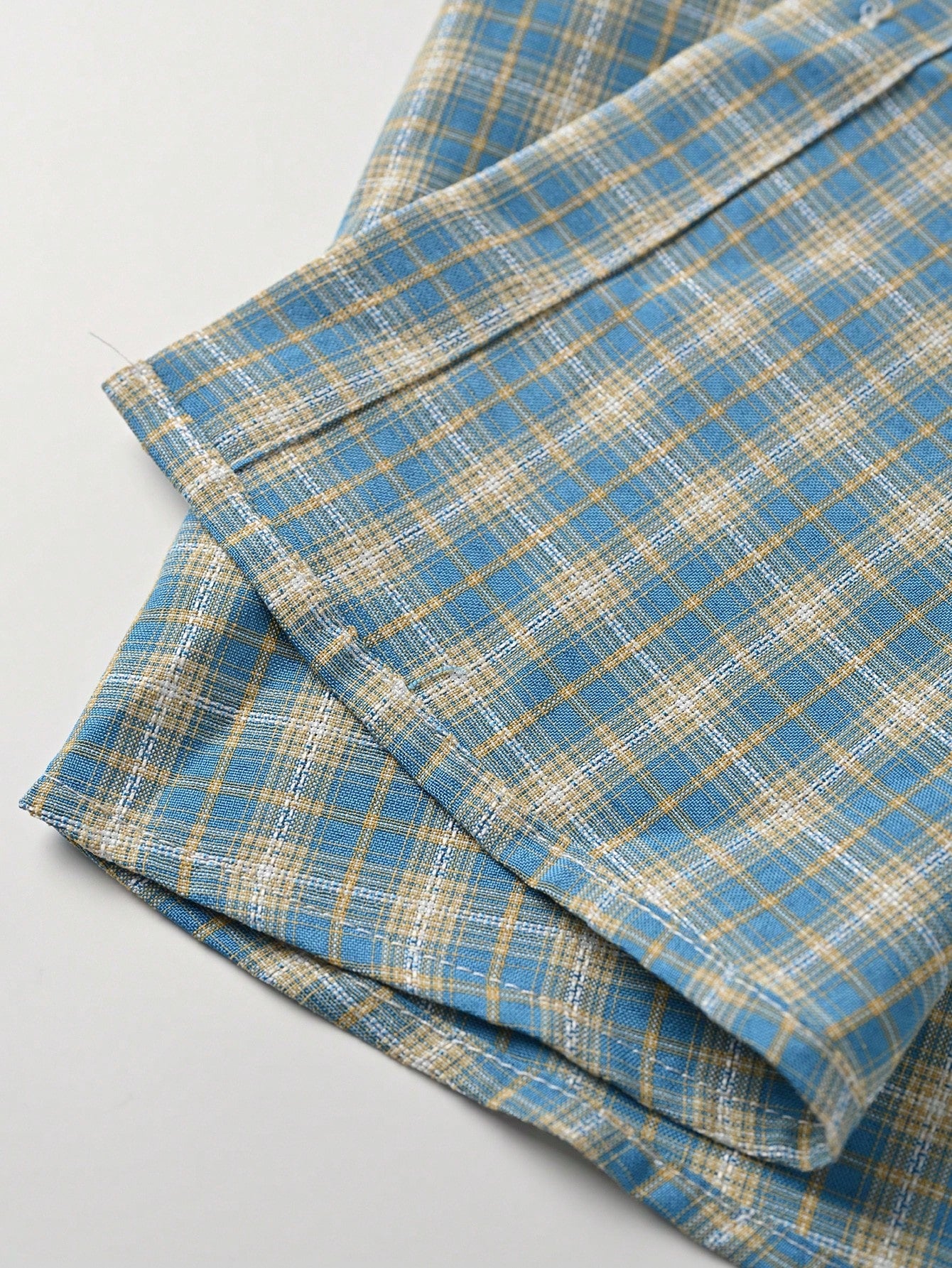 STEELVANCE Men's Brown Plaid Short Sleeve Shirt,Single Pocket Classic Style For Summer,Streetwear,City Break,Back-To-School,Comfortable Fabric Versatile Top
