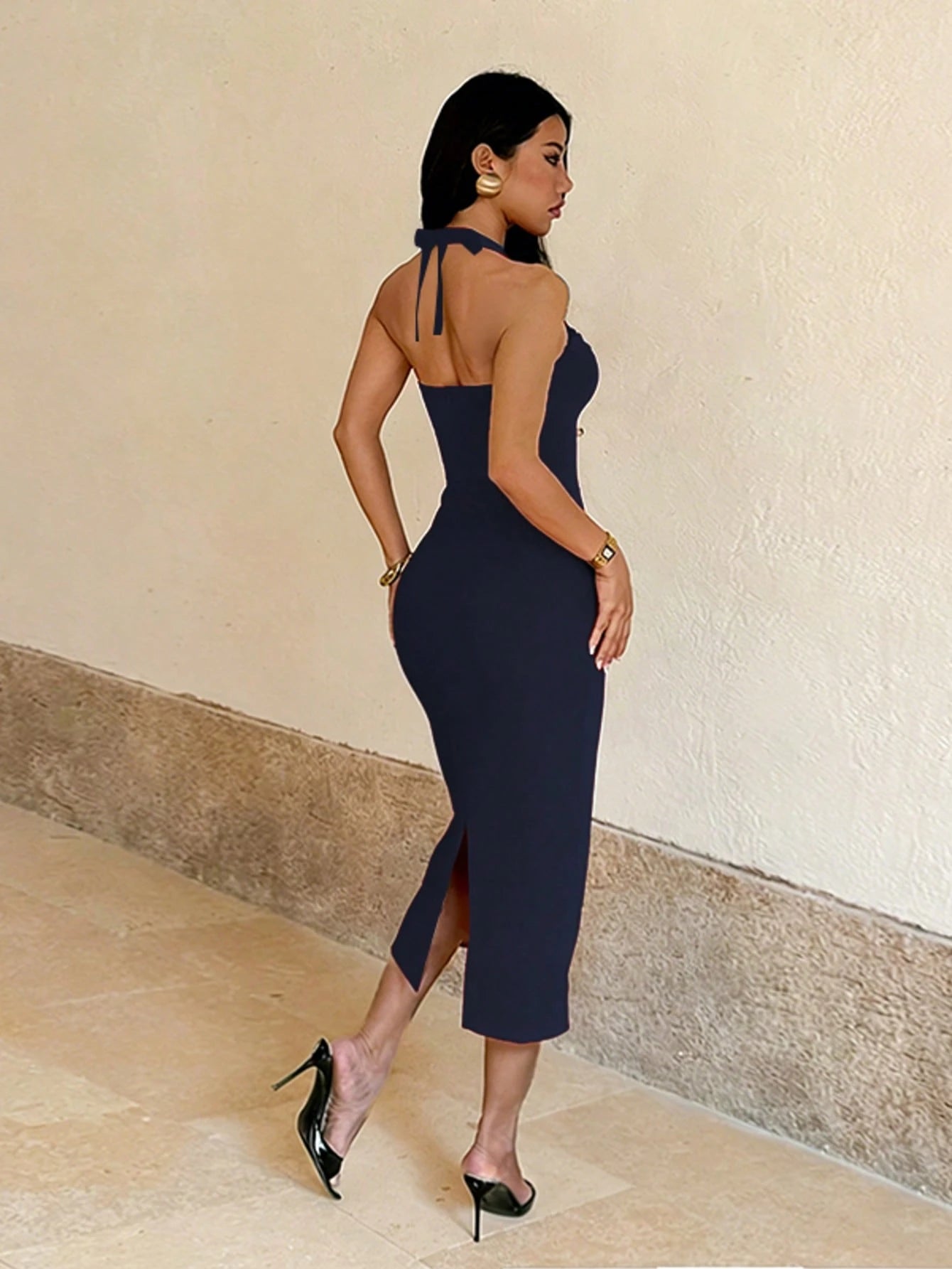 Summer Elegant Party Halter Dress, Luxury Wedding Evening Gown, Sexy Beach Dress, Vacation Outfit, Back To School, Holiday, Birthday