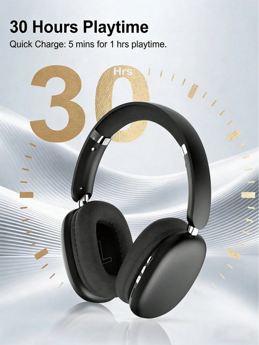 SUNJOM Wireless Bluetooth Over Ear Headphones Up To 28H Battery Life Headset With Microphone Gym Overhead Headphones Compatible With IOS & Android Mobile Phones,Computers,Laptop(Silver)