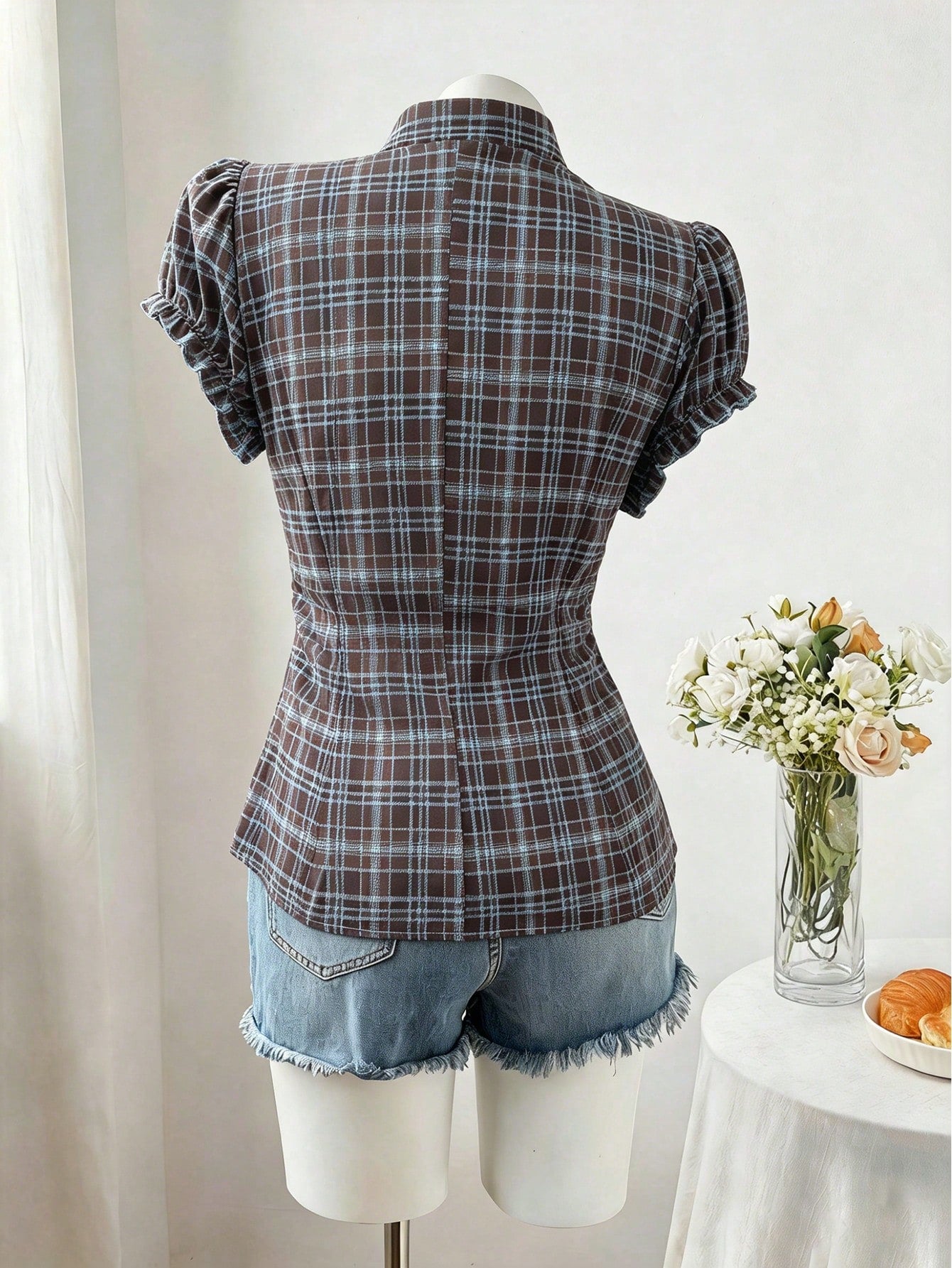 Sweetra Plus Size Fashion Versatile Minimalist Polka Dot Design Niche Elegant Sweet Short Sleeve Fitted Blouse