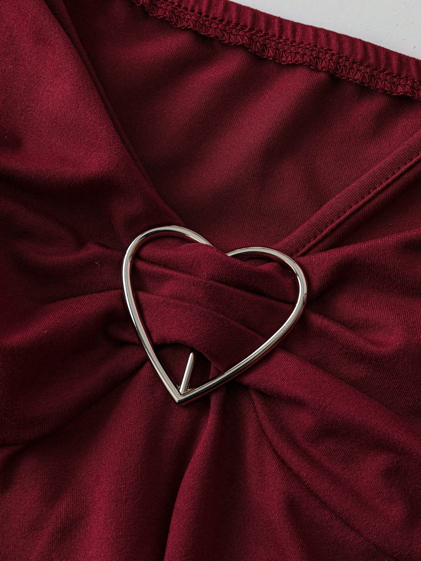 Sweetra Plus Size Women Heart Button Red Casual Minimalist Sexy Waist Splice Lace Camisole Top, Spring/Summer