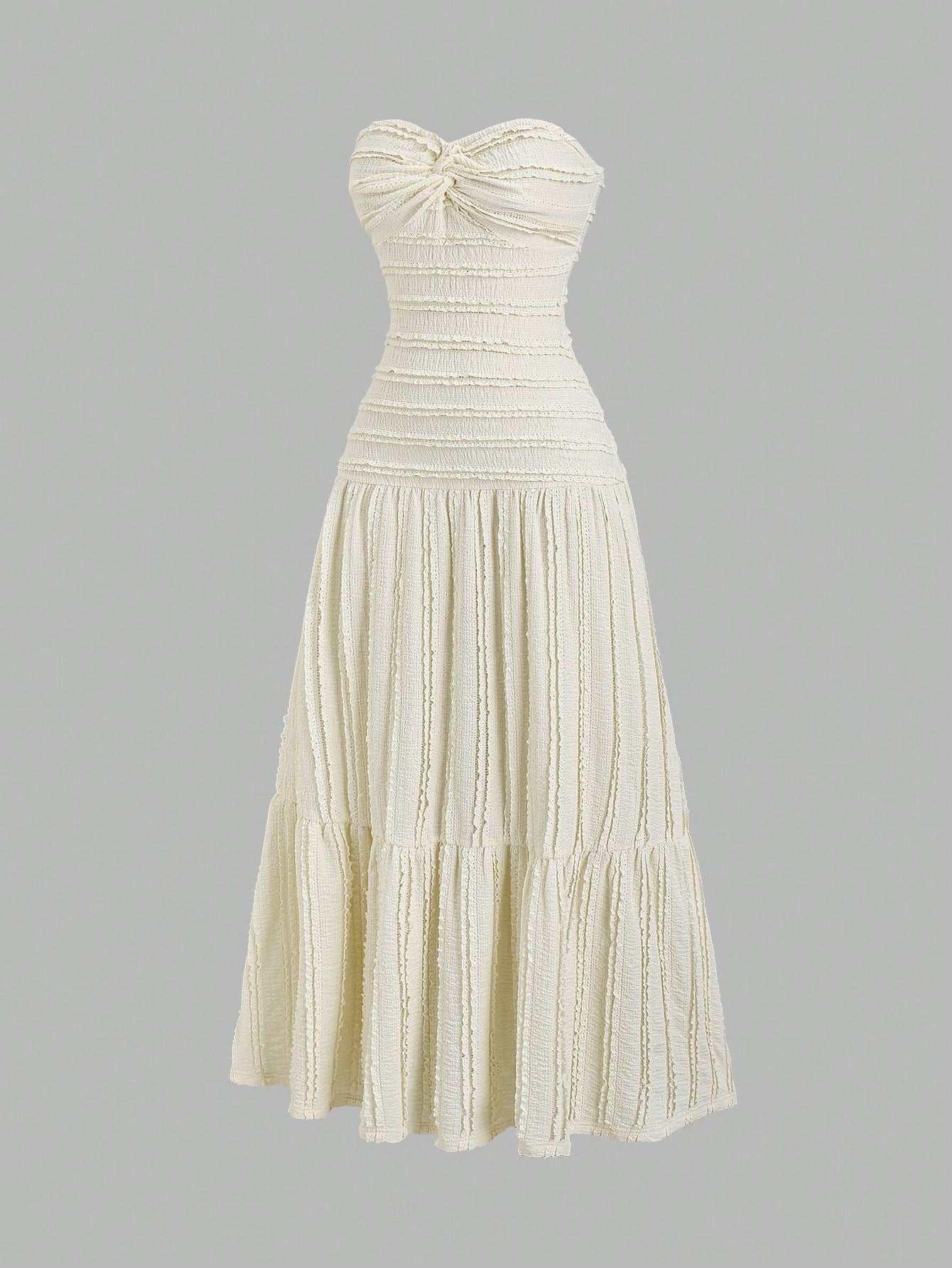 Sweetra Y2K Sexy Twist Knot Textured Fabric Elegant Sweet Vacation Dress