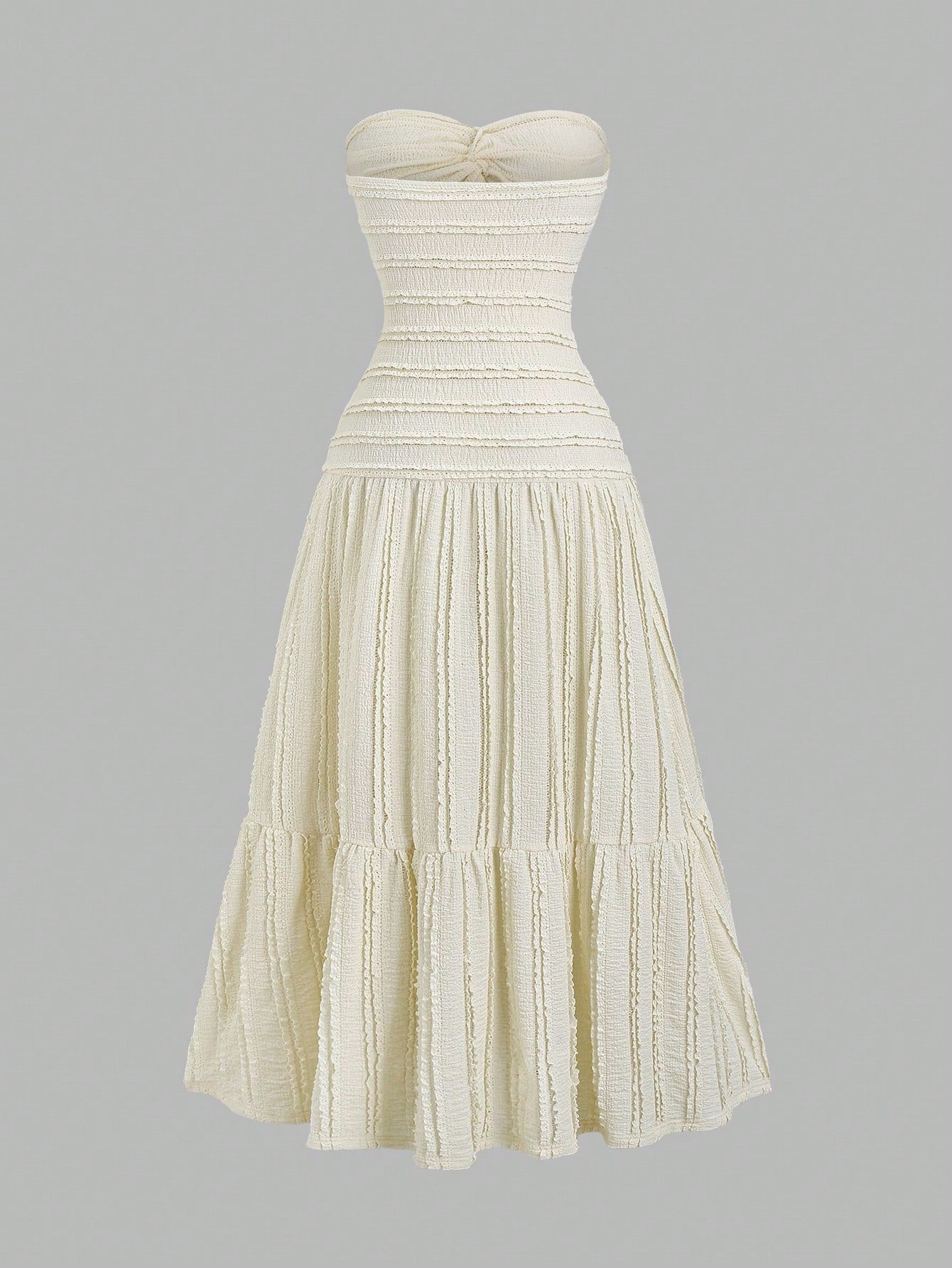 Sweetra Y2K Sexy Twist Knot Textured Fabric Elegant Sweet Vacation Dress
