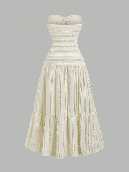 Sweetra Y2K Sexy Twist Knot Textured Fabric Elegant Sweet Vacation Dress
