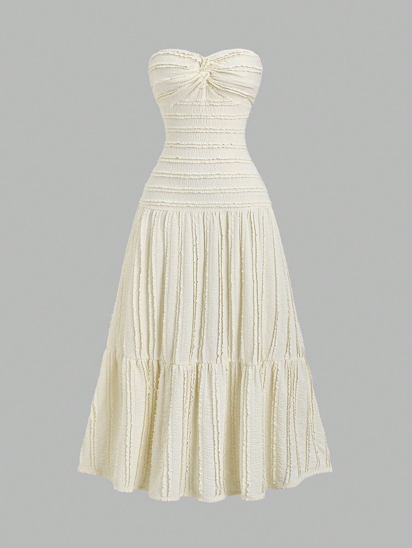 Sweetra Y2K Sexy Twist Knot Textured Fabric Elegant Sweet Vacation Dress
