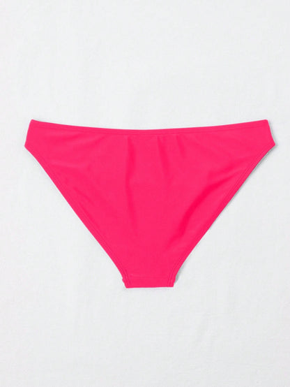 Swim Basics Solid Colored Bikini Bottom, Suitable For Vacation & Beach For Summer