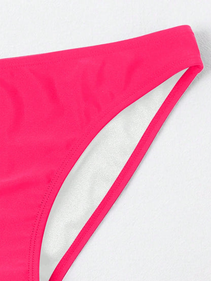 Swim Basics Solid Colored Bikini Bottom, Suitable For Vacation & Beach For Summer