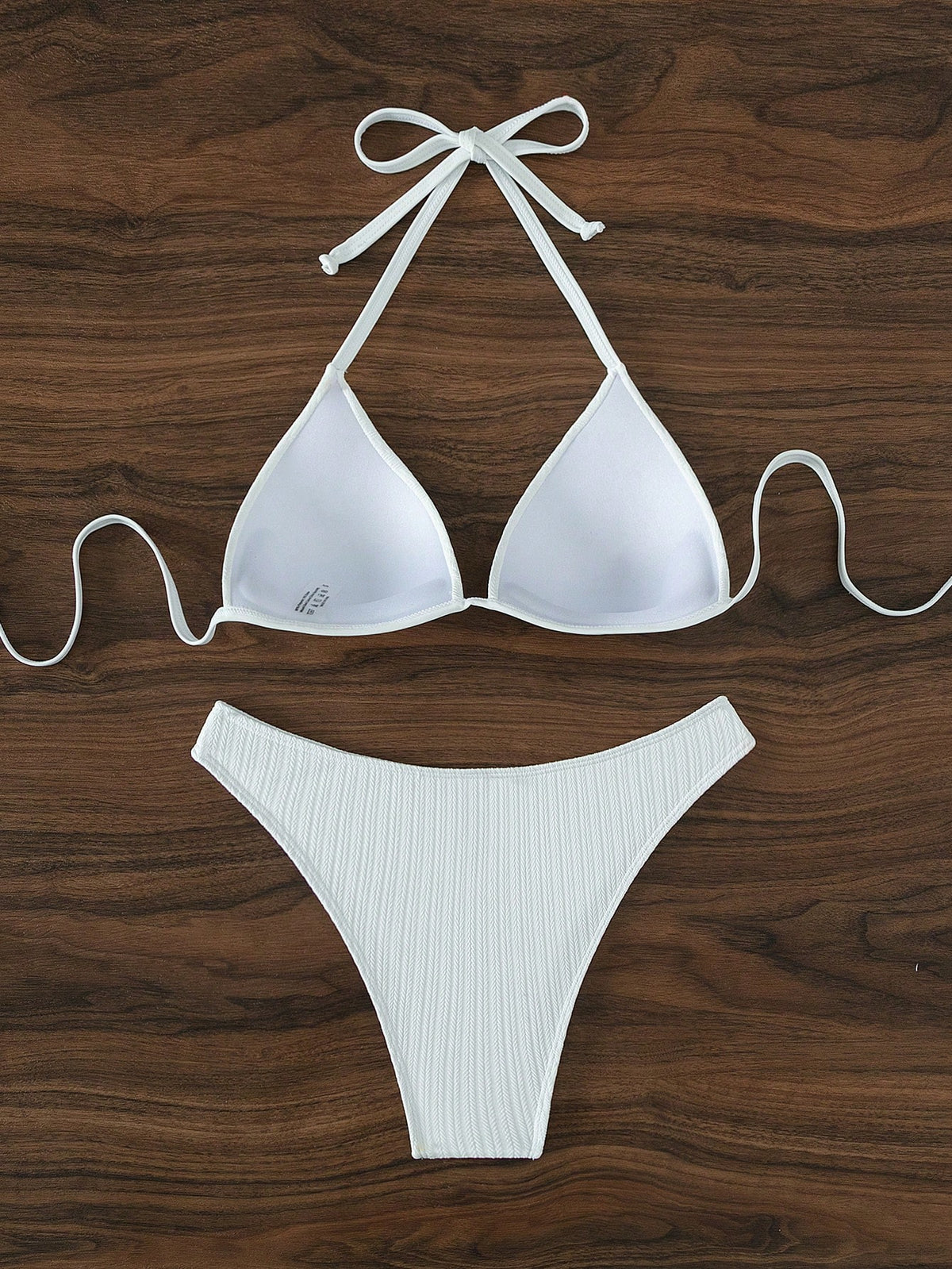 Swim Basics Summer Beach Solid Push Up Bikini Set