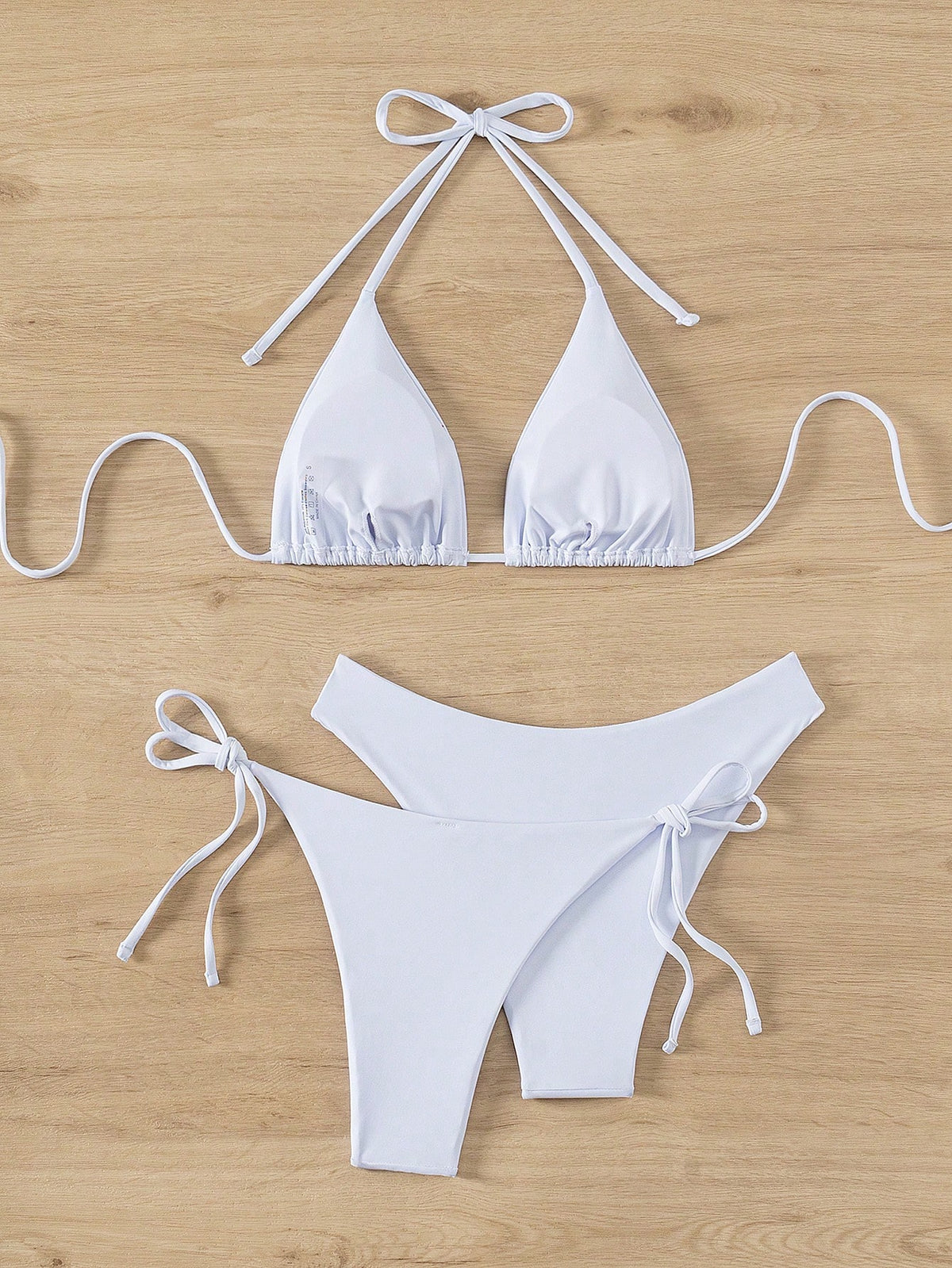 Swim Basics Summer Beach Women's Solid Color Bikini Swimwear 3-Piece Set