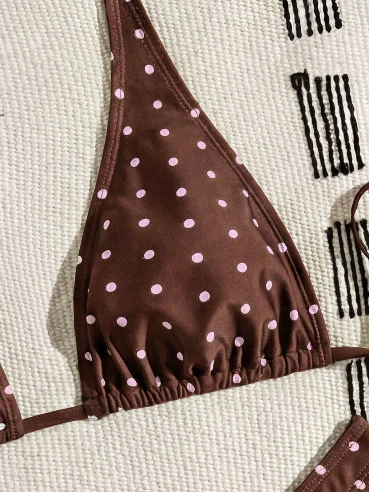 Swim Basics Women's Two Pieces Polka Dot Print Bikini Set Set, Casual Holiday Style