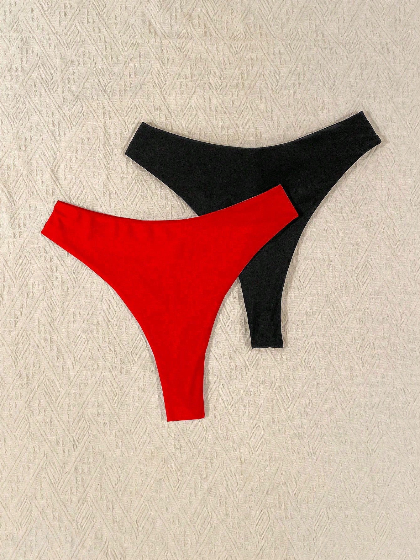 Swim Curve Plus Size Summer Beach Solid Color Ruched Bikini Bottom