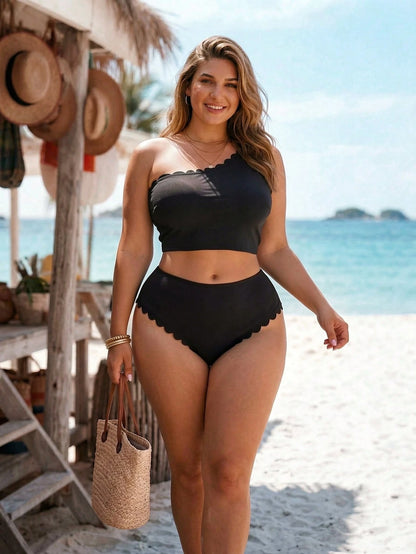 Swim Lushoire Plus Size Women Casual Backless Bikini Top