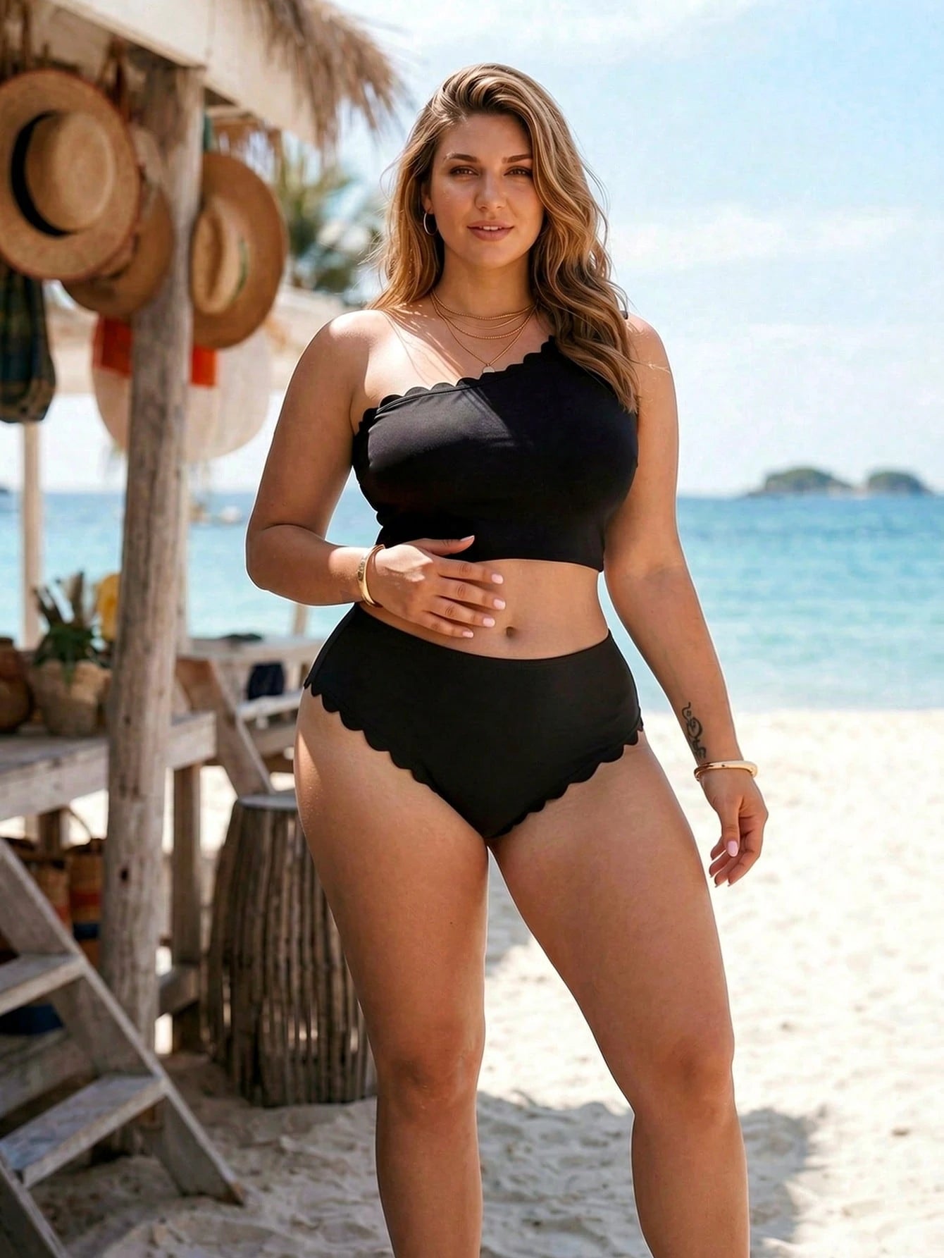 Swim Lushoire Plus Size Women Casual Backless Bikini Top