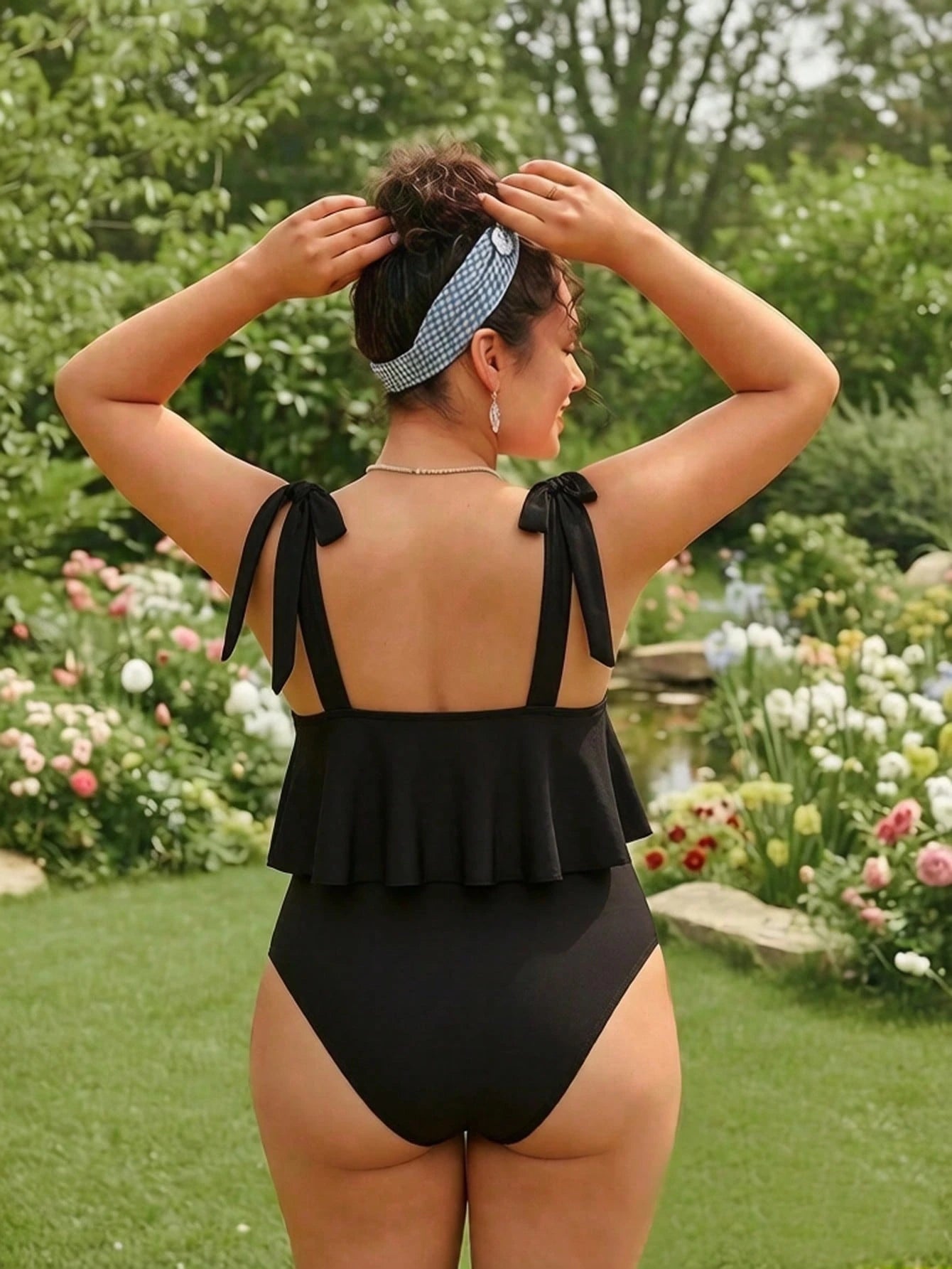 Swim Mod 2026 Spring/Summer Hot-Selling New Fresh Digital Print Sexy Bikini 2-Piece Swimsuit With Removable Padded Cups, Back Cutout Design, Cute Bow Tie, Wide Shoulder Straps, Underbust Flattering Sl