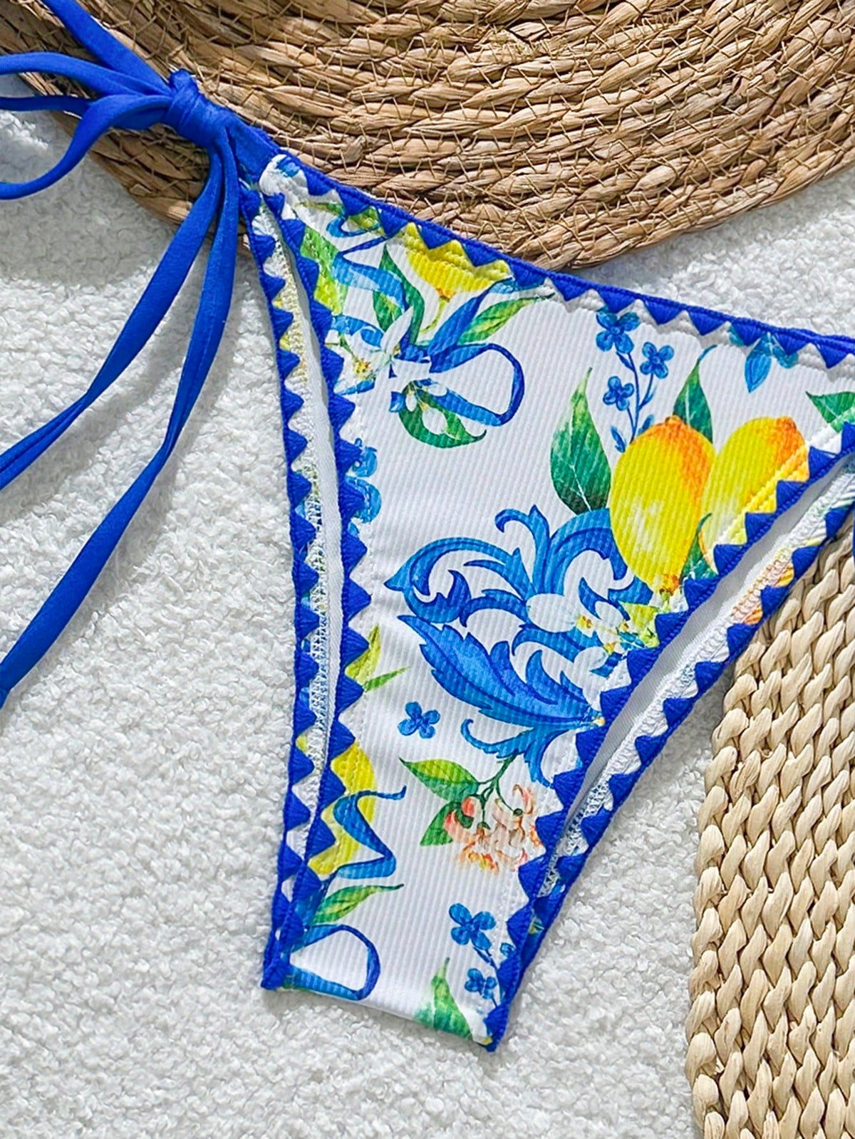 Swim Mod New Summer Fruit Print Shell Trim Cute Women's Bikini Swimsuit