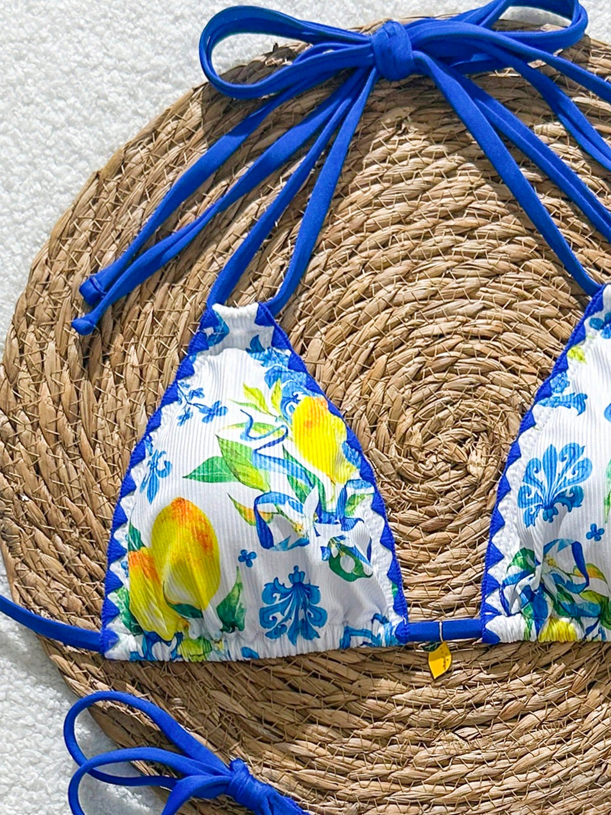 Swim Mod New Summer Fruit Print Shell Trim Cute Women's Bikini Swimsuit