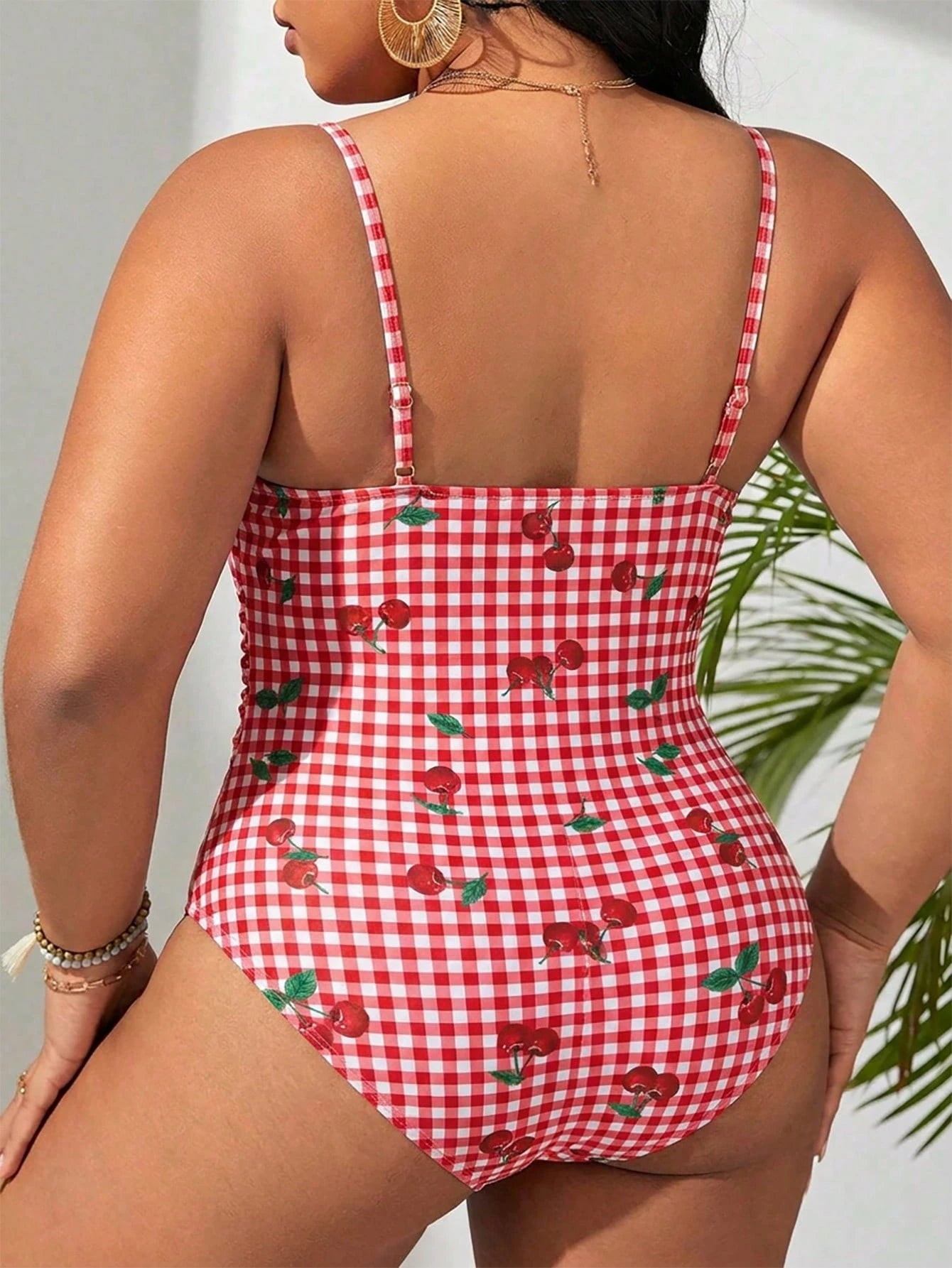 Swim Mod Plus Size One-Piece Swimsuit, Stylish For Summer
