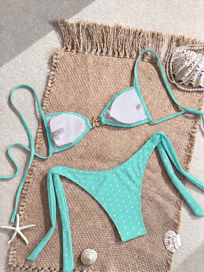 Swim Mod Women's Tropical Print Two Pieces Bikini Set, Casual Holiday