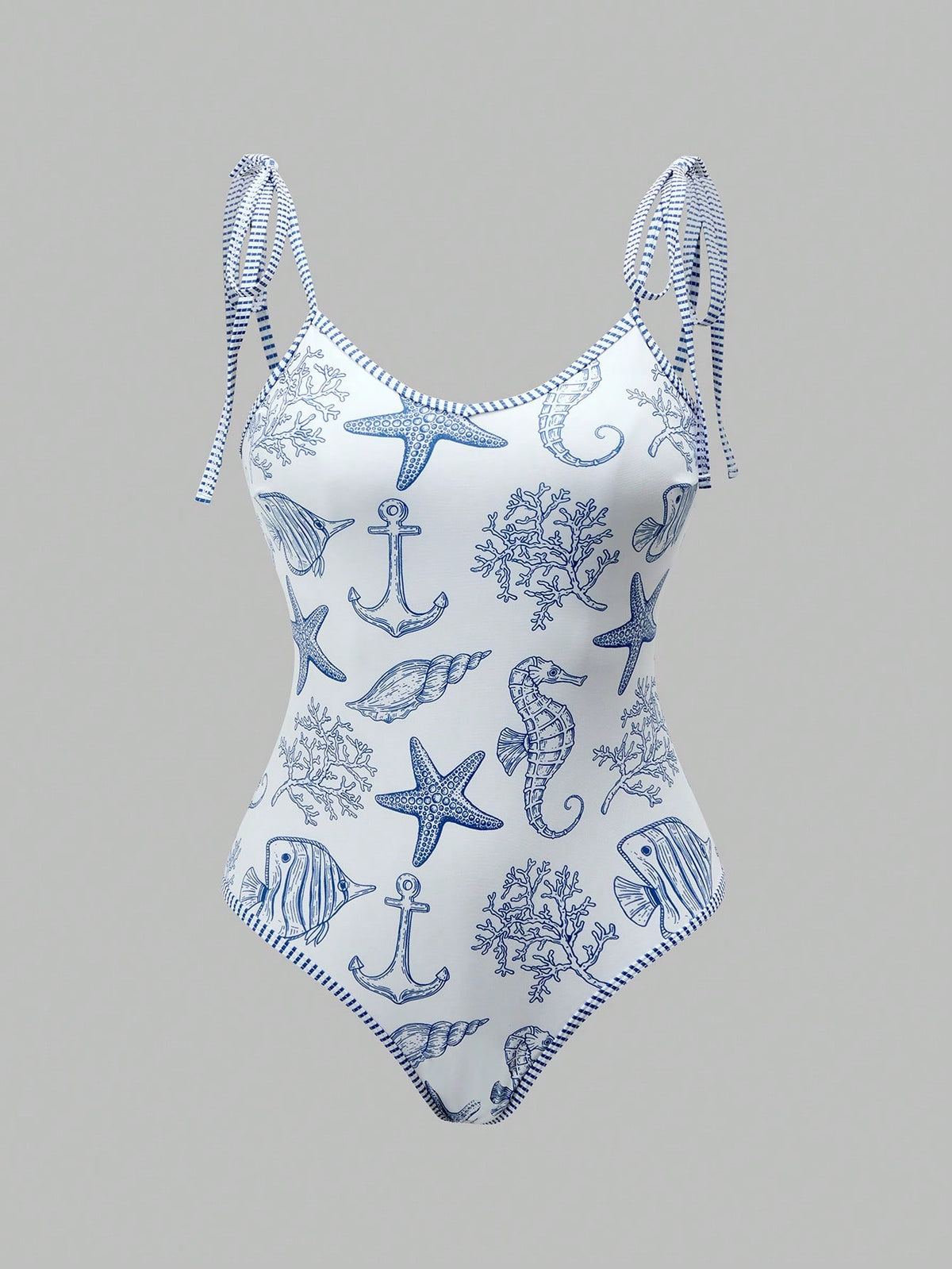 Swim Oasis 26SS Spring/Summer Vacation Fish BOHO Matching Shorts & One-Piece Swimsuit Set