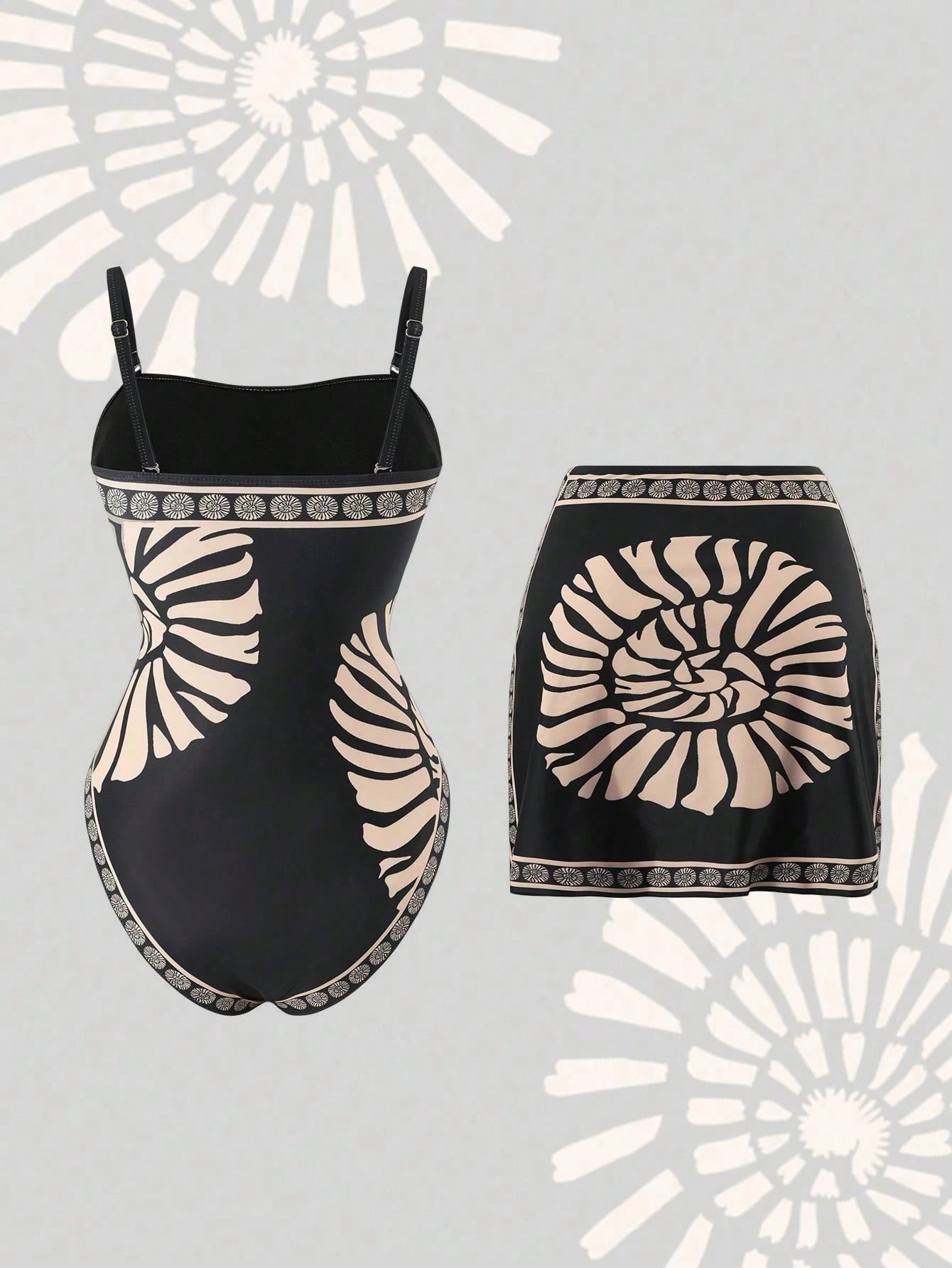 Swim Oasis Plus Size One-Piece Swimsuit, Elegant High-End Set, Positioning Print, Casual Resort Print