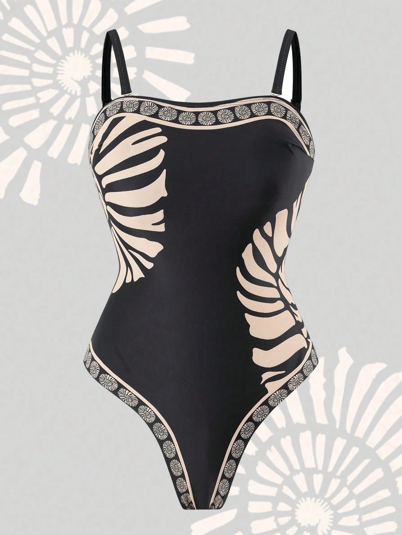 Swim Oasis Plus Size One-Piece Swimsuit, Elegant High-End Set, Positioning Print, Casual Resort Print