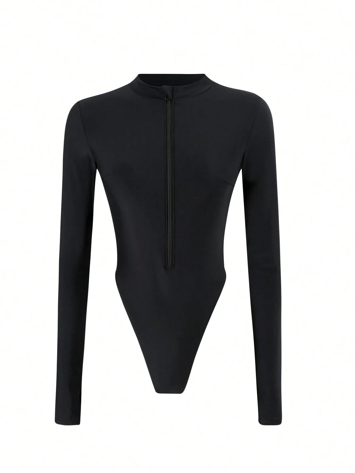 Swim SPRTY Springbreak Sports Style New Black Zip-Up Long Sleeve Fingerless Rash Guard For Women For Summer Beach Vacation