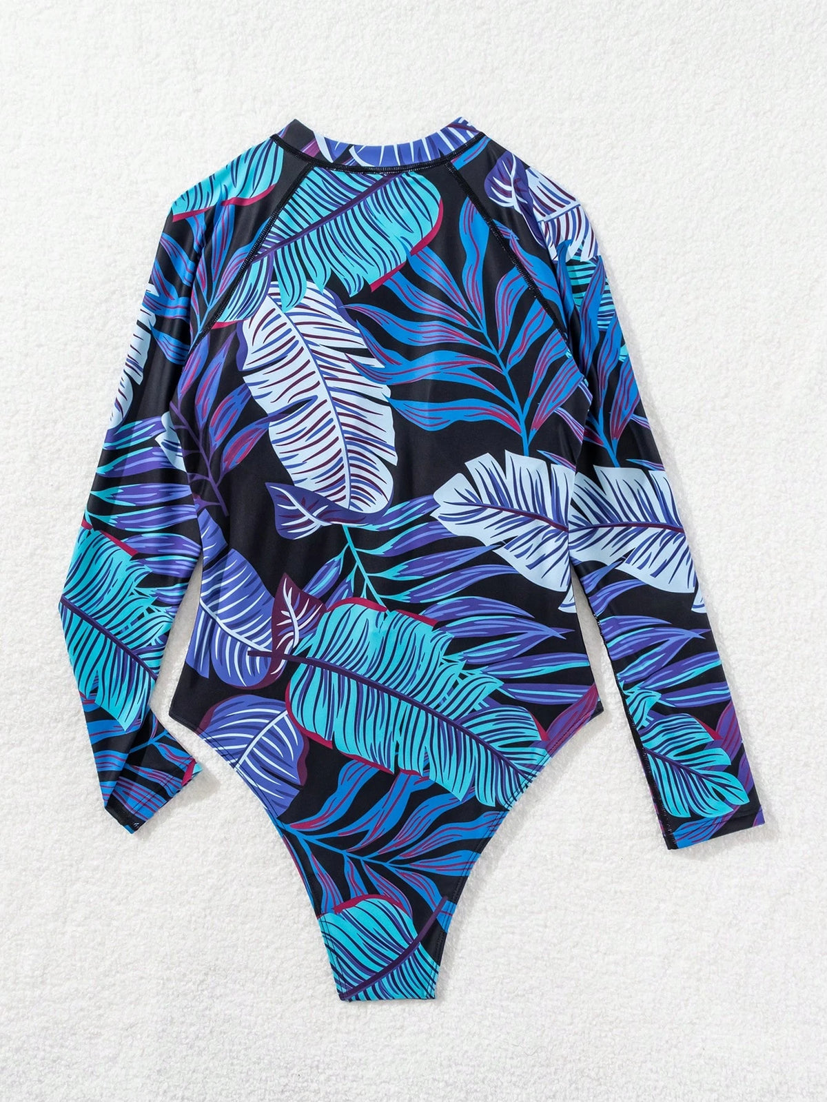 Swim SPRTY Women's Summer Beach Allover Printed Zipper Front One-Piece Rashguard
