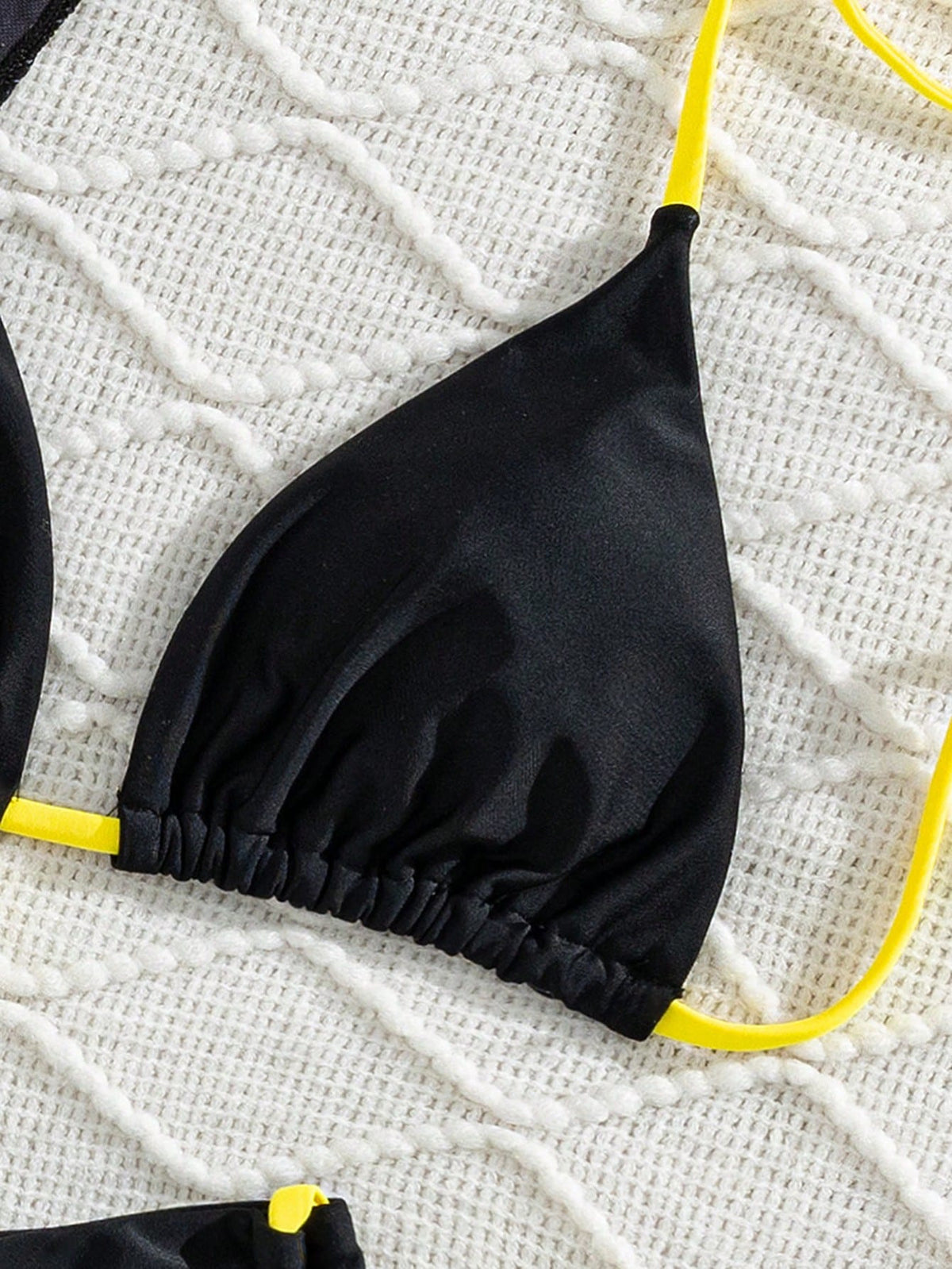 Swim SXY Women Black Summer Cute Brazil Flag Mesh Cover Up 3 Pieces Set,Halter Bikini Top & Hollow Drawstring Bottoms,Beach Party Holiday Hawaii Rave Outfits