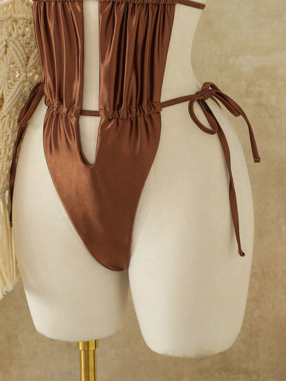 Swim SXY Women's One-Piece Sexy Halter Monokini, Suitable For Island, Beach, Resort, Pool Party, High-End Feel